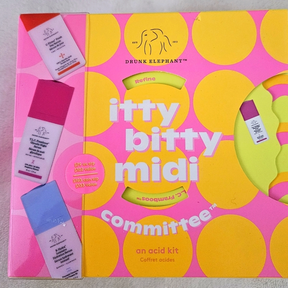 NEW DRUNK ELEPHANT Itty Bitty Midi Committee Serum Trio Minis